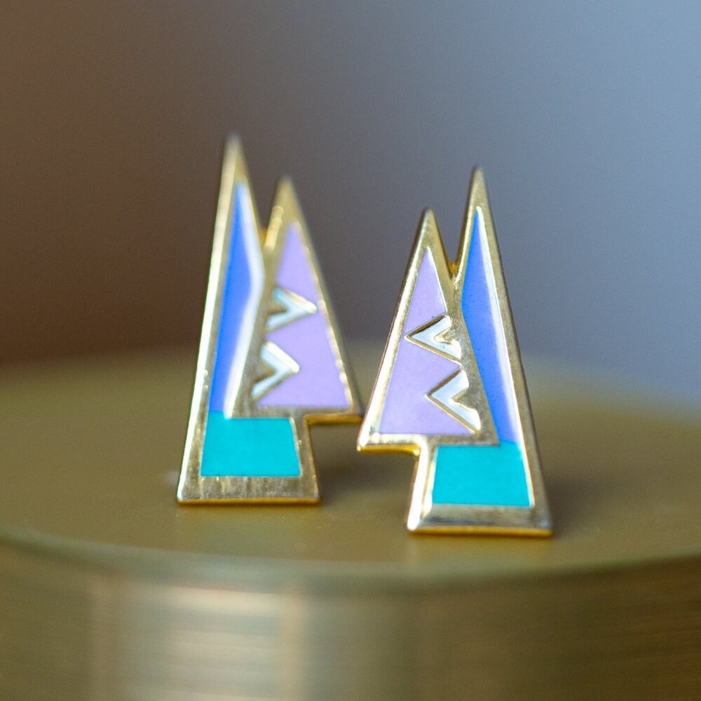 Vintage Laurel Burch Stud Earrings Enamel 90s